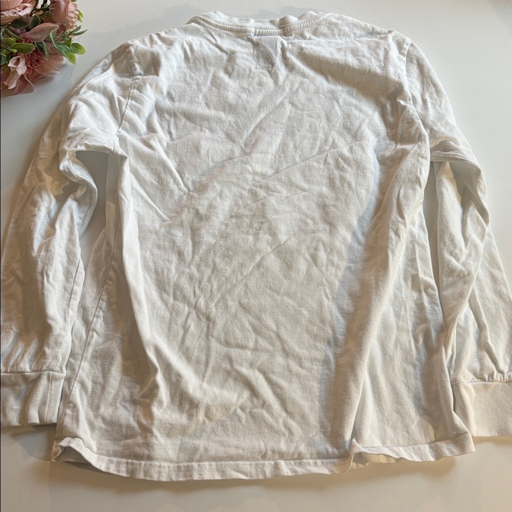 Ralph Lauren White Polo Shirt Boys Long Sleeve White POLO Logo T Shirt Large - Picture 15 of 17